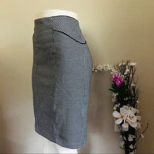 NYCC Women’s Houndstooth Lined Black/White Midi Skirt Size 8